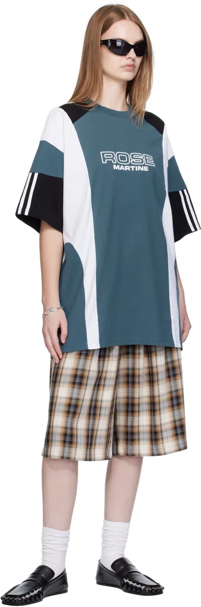 Martine Rose Blue Oversized Panelled T-shirt In Blue