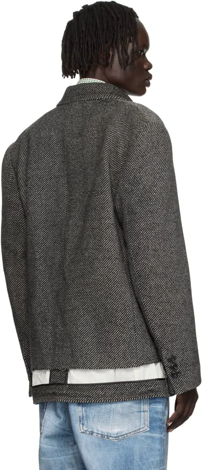 Andersson Bell Inside Out Wool Blazer In Gray