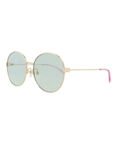 Pre-owned Gucci Women's  Round Oval Sunglasses In Gold Gold Green (gg1281sk/30013957/003)