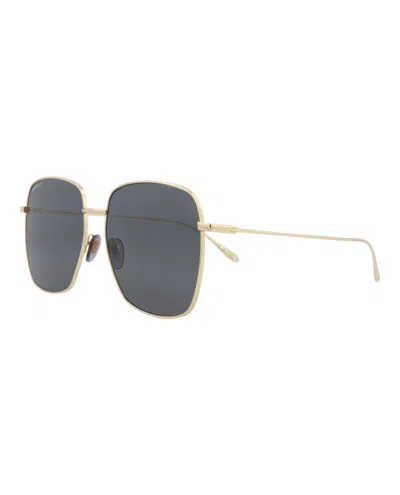 Pre-owned Gucci Women's  Square Rectangle Sunglasses In Gold Gold Grey (gg1031s/30011783/009)