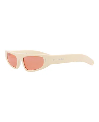Pre-owned Gucci Women's  Cat Eye Sunglasses In Ivory Ivory Red (gg1634s/30014927/007)