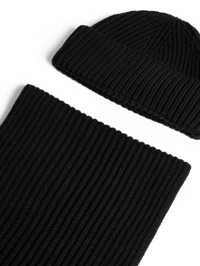 Dsquared2 Set Aus Gerippter Beanie Und Schal In Black