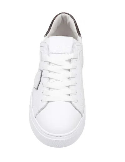 Philippe Model Temple White Black Leather Sneaker In Multi