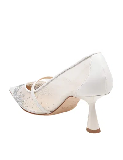 Jimmy Choo Mesh And Leather Pumps In White