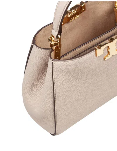 Tory Burch Mini Satchel In Hammered Leather In Gray