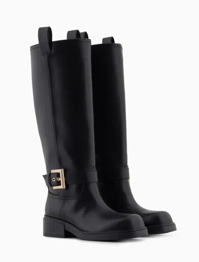 Armani Exchange Boots With Strap In Black