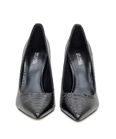 Michael Michael Kors 100mm Snakeskin-textured Pointed-toe Pumps In Black