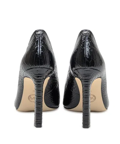 Michael Michael Kors 100mm Snakeskin-textured Pointed-toe Pumps In Black