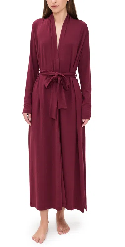 Lunya Slumberknit Maxi Robe Calliope Wine In Brown