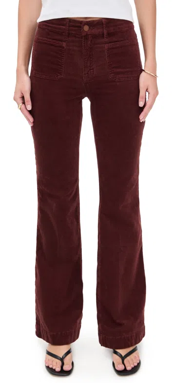 Good American Good Legs Flare Corduroy Jeans In Walnut In Red