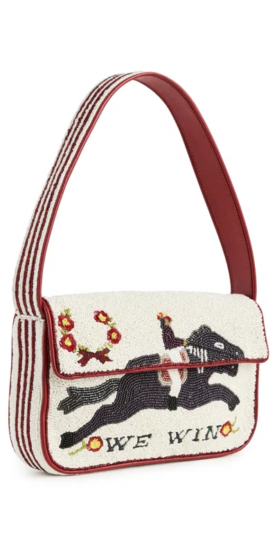 Staud Bead-embellished Shoulder Bag In Brown