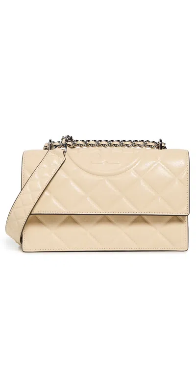 Tory Burch Fleming Small Convertible Shoulder Bag Vanilla Soft Serve In Neutral