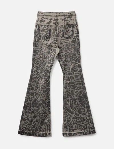 Rick Owens Drkshdw Drkshdw By Rick Owens Distressed Black Flared Denim Pants With Five-pocket Design In Brown