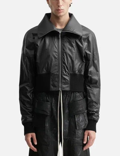 Rick Owens Cropped-lederjacke Mit Reissverschluss In Black