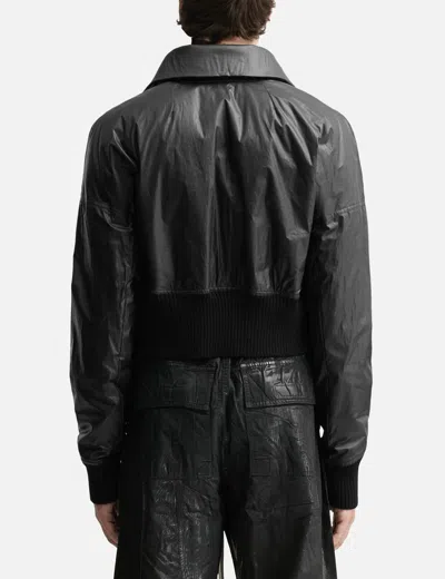 Rick Owens Cropped-lederjacke Mit Reissverschluss In Black