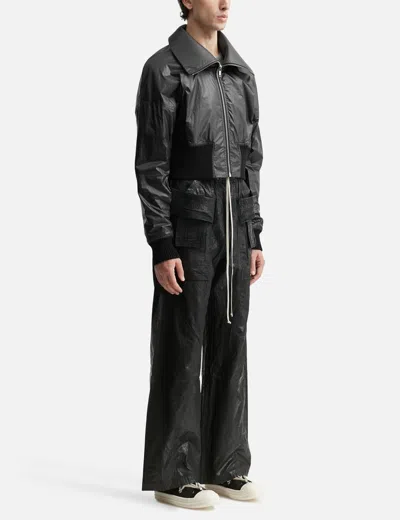 Rick Owens Cropped-lederjacke Mit Reissverschluss In Black