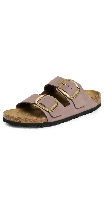 Birkenstock Sandals Round Open Textured Sole Lateral Maxi Buckles In Purple