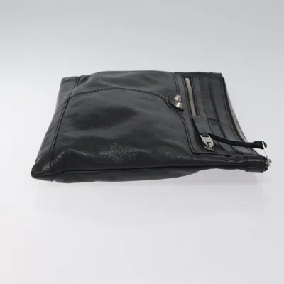 Pre-owned Balenciaga City Black Leather Clutch Bag ()