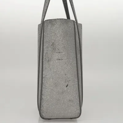 Pre-owned Balenciaga Eveyday Cabas Silver Leather Tote Bag ()