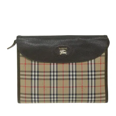 Pre-owned Burberry Beige Canvas Clutch Bag ()