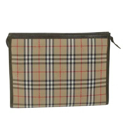 Pre-owned Burberry Beige Canvas Clutch Bag ()