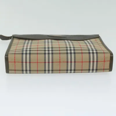 Pre-owned Burberry Beige Canvas Clutch Bag ()