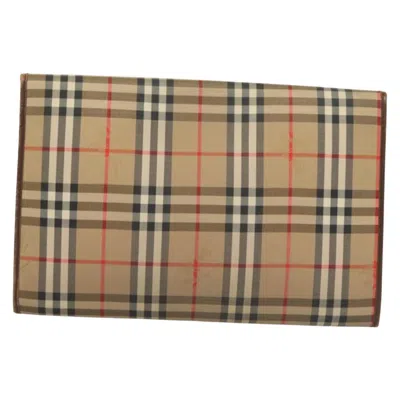 Pre-owned Burberry Nova Check Beige Canvas Clutch Bag ()