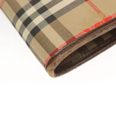 Pre-owned Burberry Nova Check Beige Canvas Clutch Bag ()