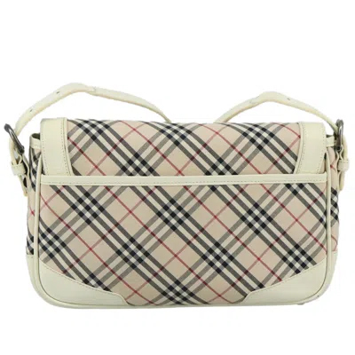 Pre-owned Burberry Nova Check Beige Canvas Shoulder Bag ()