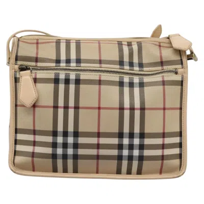 Pre-owned Burberry Nova Check Beige Canvas Shoulder Bag ()