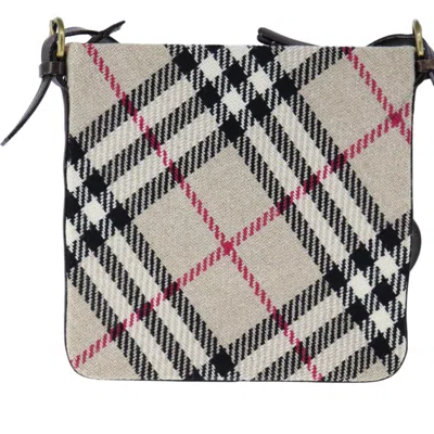 Pre-owned Burberry Nova Check Beige Canvas Shoulder Bag ()