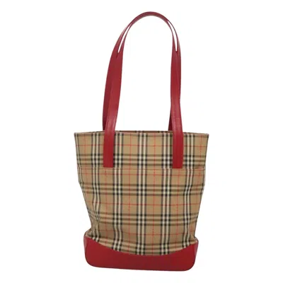 Pre-owned Burberry Nova Check Beige Canvas Shoulder Bag ()