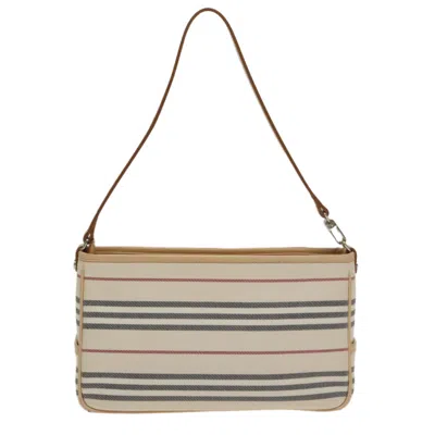 Pre-owned Burberry Nova Check Beige Canvas Shoulder Bag ()