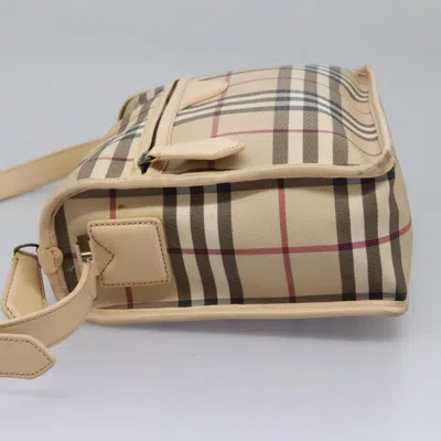Pre-owned Burberry Nova Check Beige Canvas Shoulder Bag ()