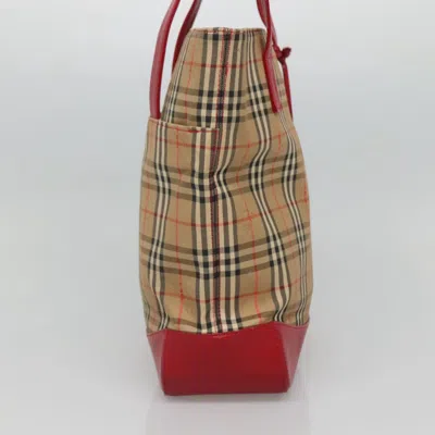 Pre-owned Burberry Nova Check Beige Canvas Shoulder Bag ()
