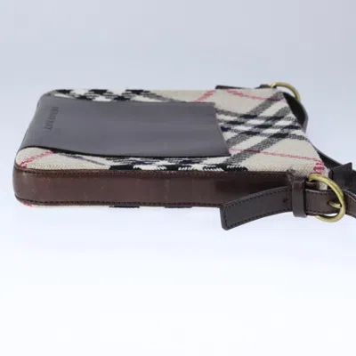 Pre-owned Burberry Nova Check Beige Canvas Shoulder Bag ()