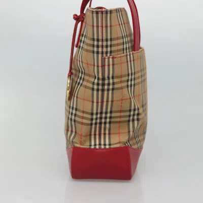 Pre-owned Burberry Nova Check Beige Canvas Shoulder Bag ()