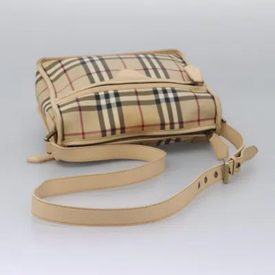 Pre-owned Burberry Nova Check Beige Canvas Shoulder Bag ()