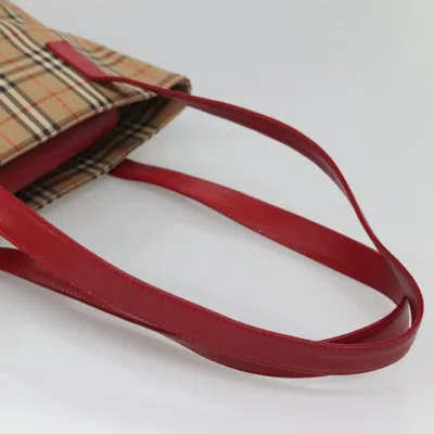 Pre-owned Burberry Nova Check Beige Canvas Shoulder Bag ()