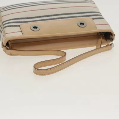 Pre-owned Burberry Nova Check Beige Canvas Shoulder Bag ()