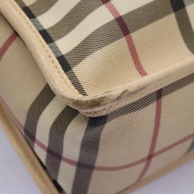 Pre-owned Burberry Nova Check Beige Canvas Shoulder Bag ()