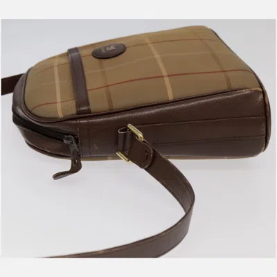 Pre-owned Burberry Nova Check Beige Canvas Shoulder Bag ()