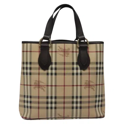 Pre-owned Burberry Nova Check Beige Canvas Tote Bag ()
