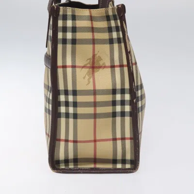 Pre-owned Burberry Nova Check Beige Canvas Tote Bag ()