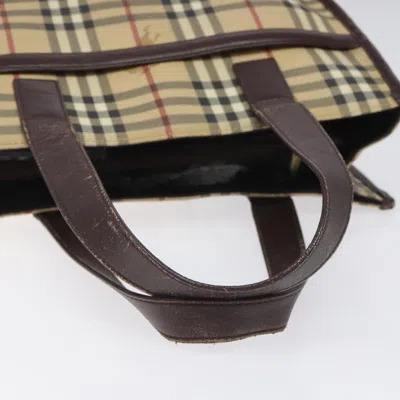Pre-owned Burberry Nova Check Beige Canvas Tote Bag ()