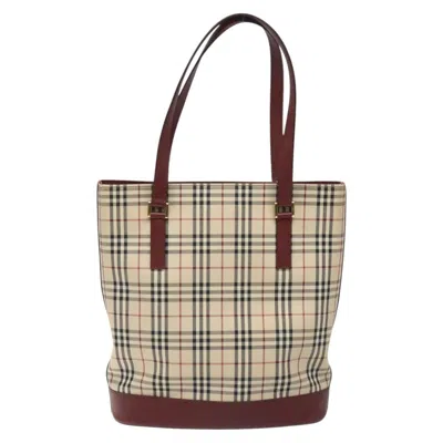 Pre-owned Burberry Nova Check Beige Canvas Tote Bag ()