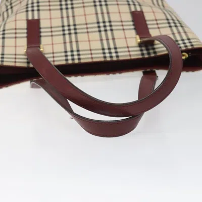 Pre-owned Burberry Nova Check Beige Canvas Tote Bag ()