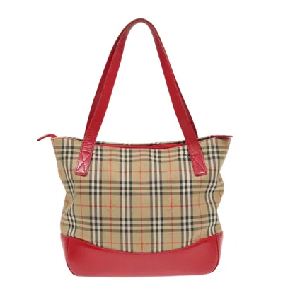 Pre-owned Burberry Nova Check Beige Canvas Tote Bag ()