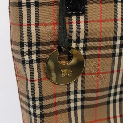 Pre-owned Burberry Nova Check Beige Canvas Tote Bag ()