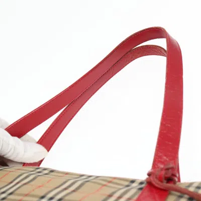Pre-owned Burberry Nova Check Beige Canvas Tote Bag ()